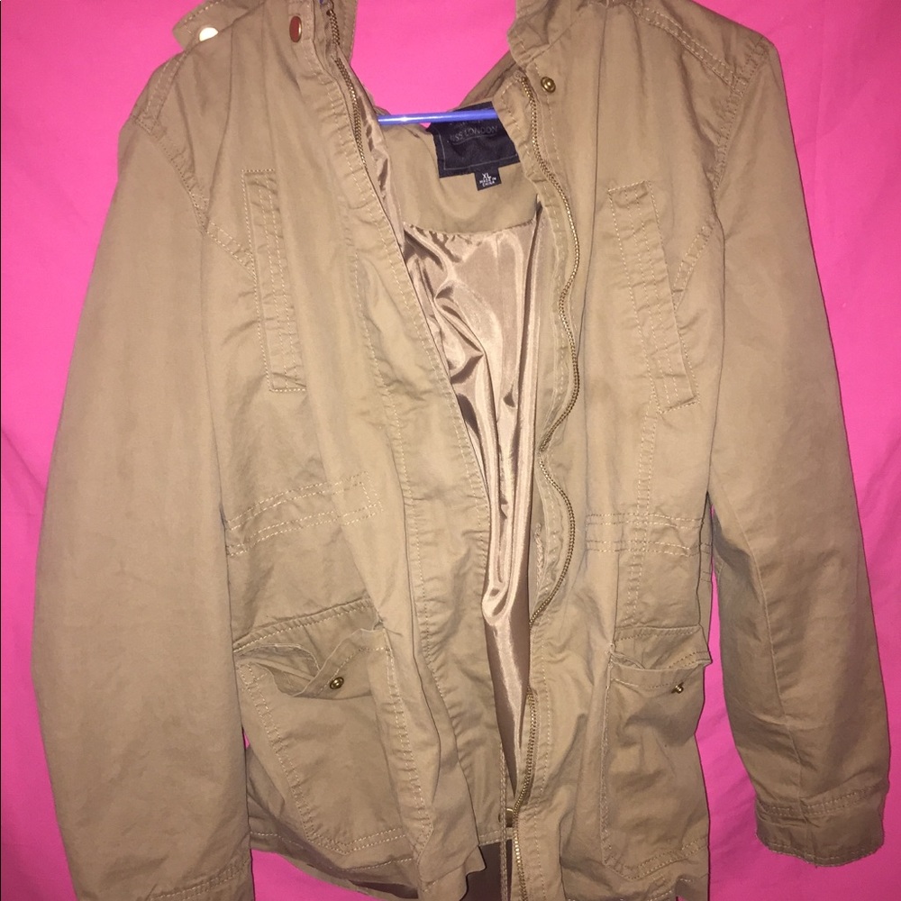 Tan Hooded Utility Jacket
